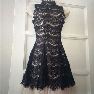 Francesca’s collection Black lace and Tan dress